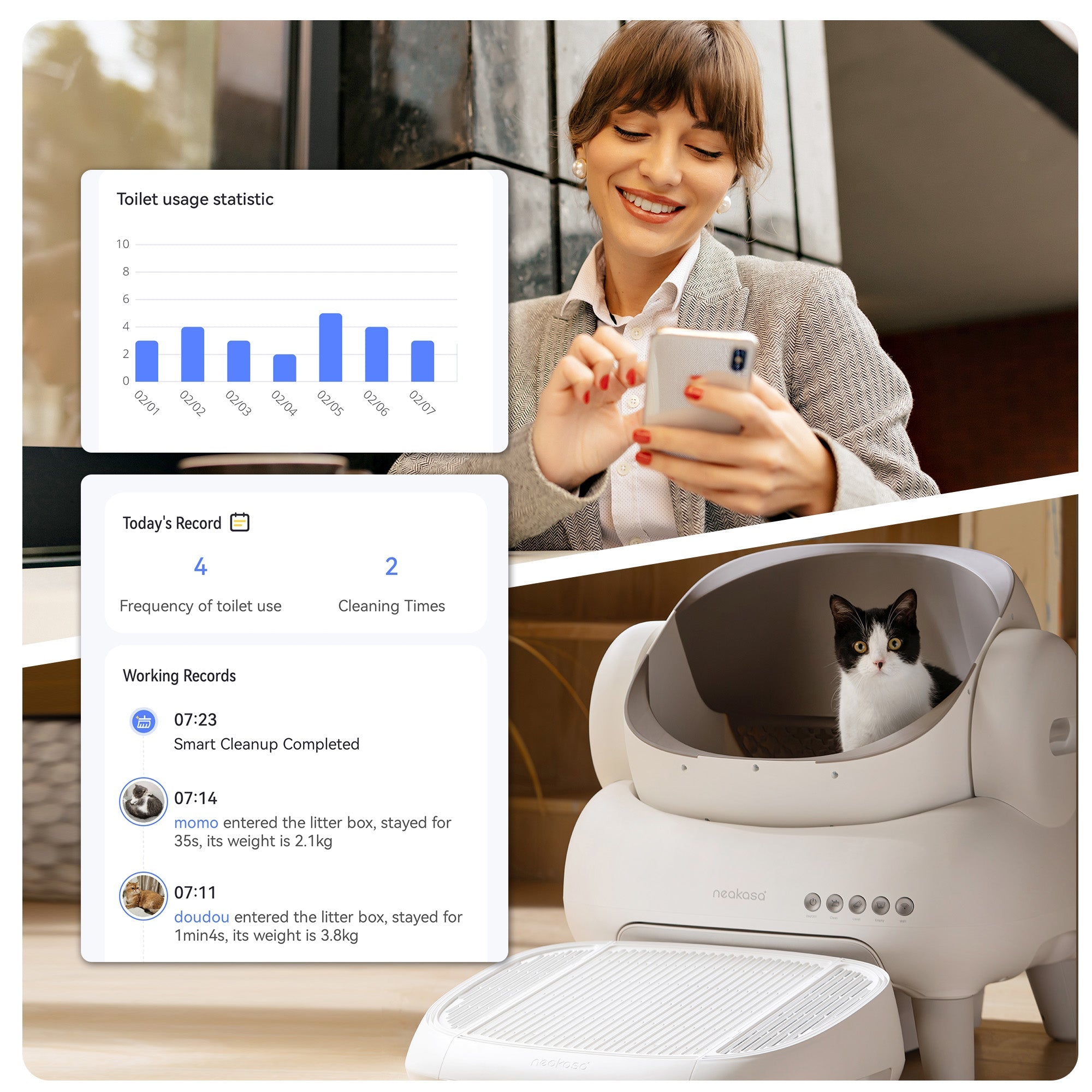 Neakasa M1 Plus Lite Open-Top Self-Cleaning Cat Litter Box